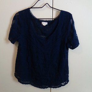 Anthropologie Meadow Rue Romantic Sheer Lacey Blue